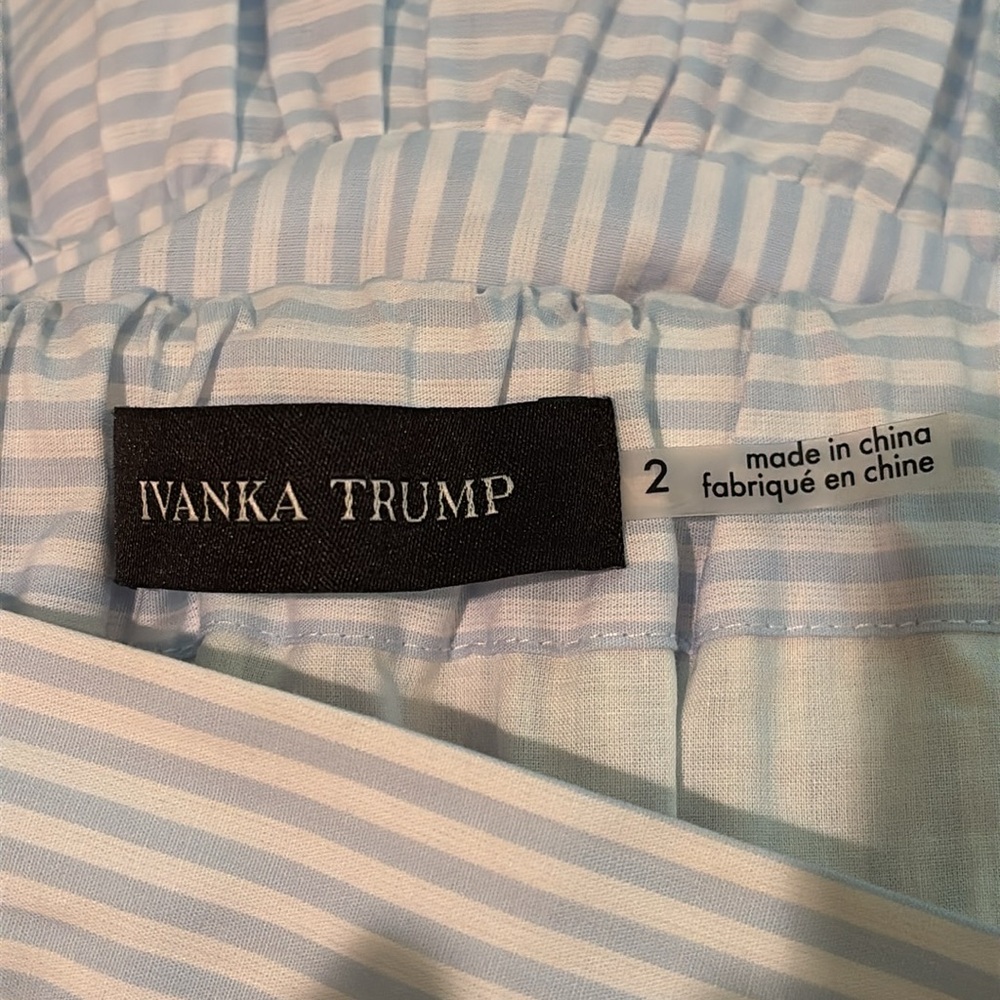Ivanka Trump Striped Ruffled Midi Skirt. Size 2 - Picture 5 of 6